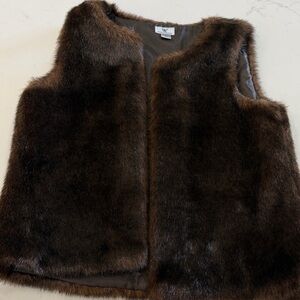 Worthington Chocolate Faux Fur Vest